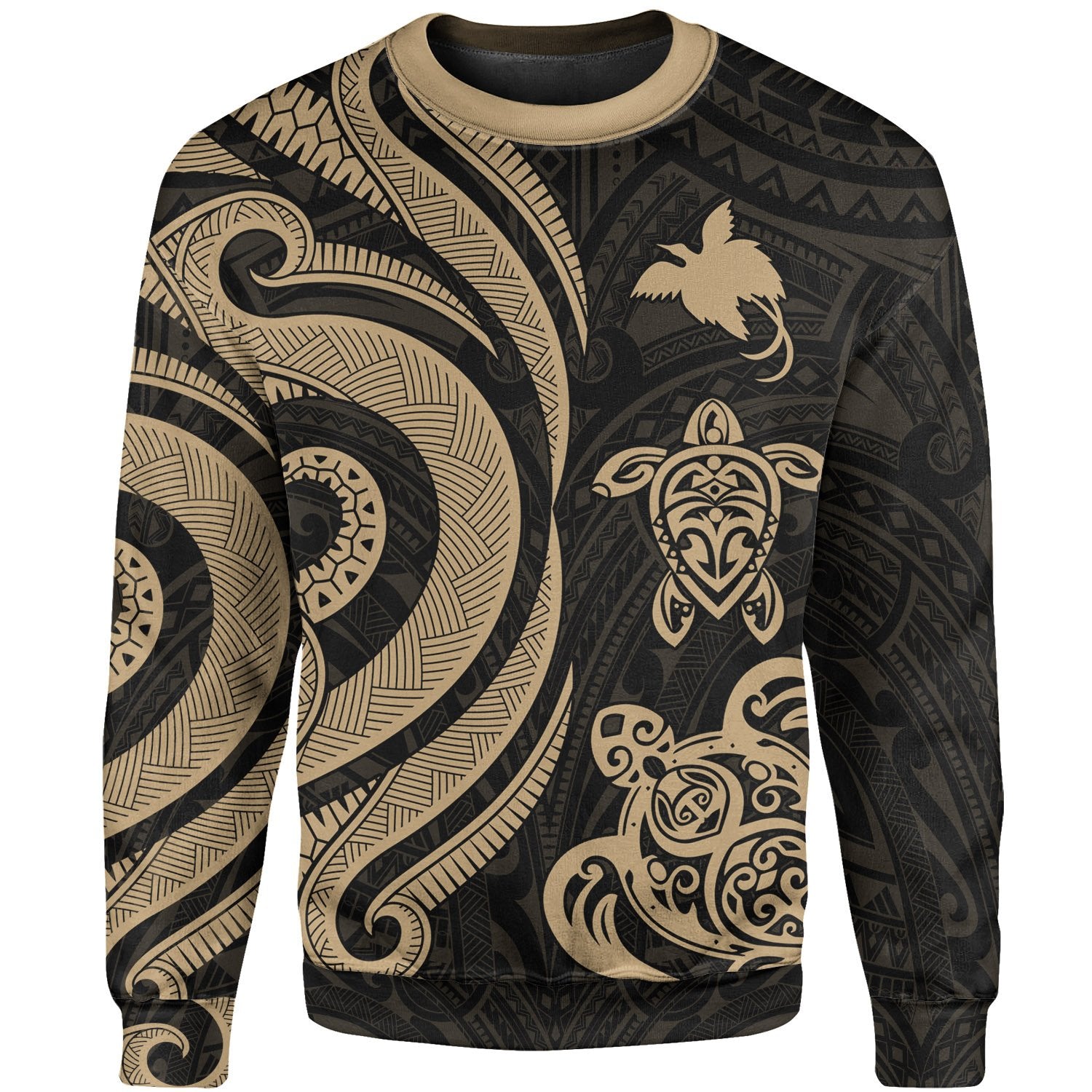 Papua New Guinea Sweater - Gold Tentacle Turtle Unisex Gold - Polynesian Pride