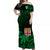 Fiji Tapa On The Waves Off Shoulder Long Dress Emerald LT7 Long Dress Emerald - Polynesian Pride