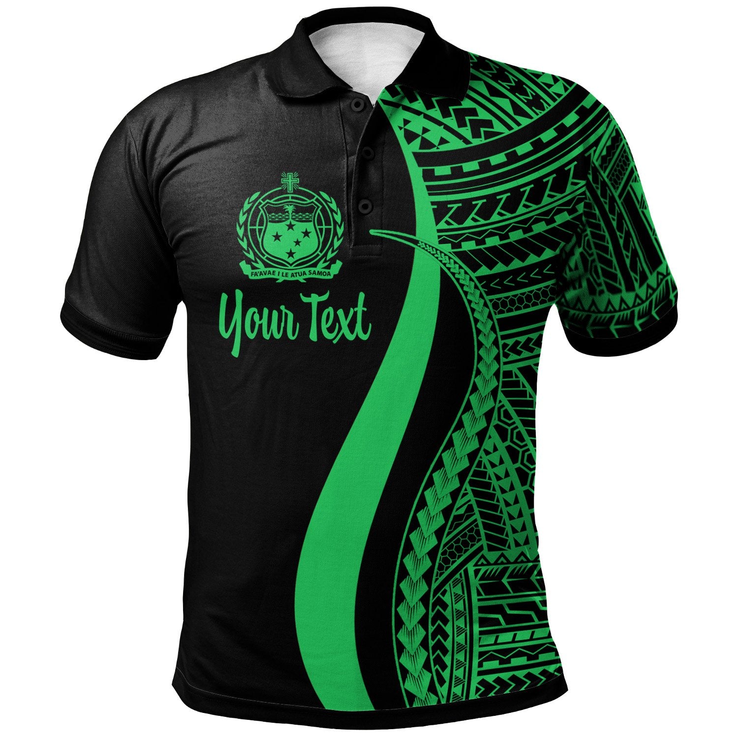 Samoa Custom Polo Shirt Green Polynesian Tentacle Tribal Pattern Unisex Green - Polynesian Pride