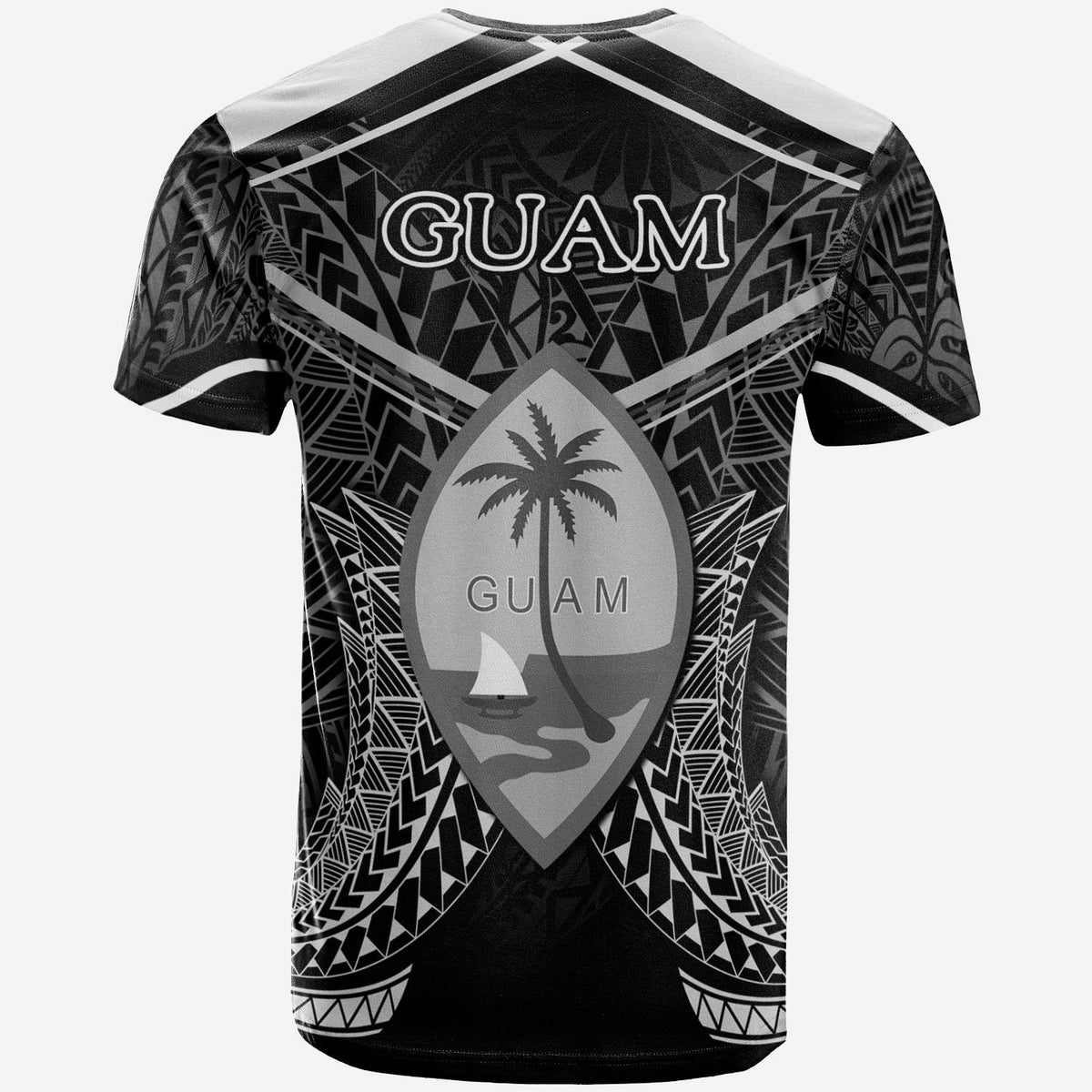 Guam T Shirt Guam Seal With White Line Style - Polynesian Pride