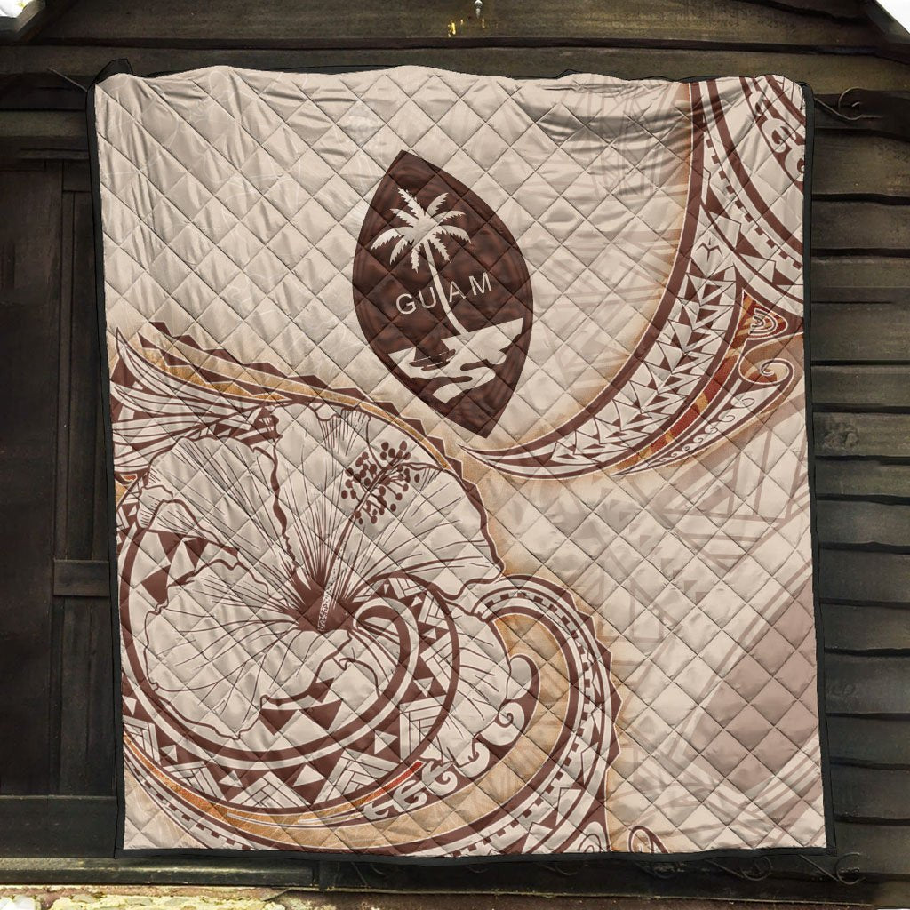 Guam Premium Quilt - Hibiscus Flowers Vintage Style - Polynesian Pride