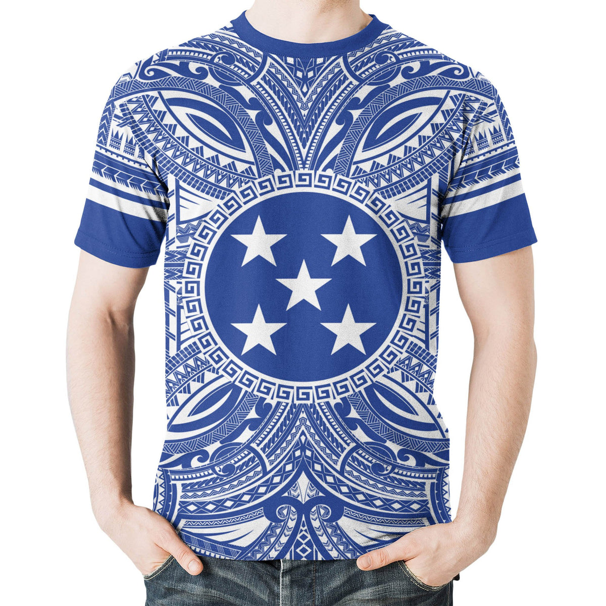 Gambier Islands T Shirt National Coat of Arms Polynesian Flag Color - Polynesian Pride