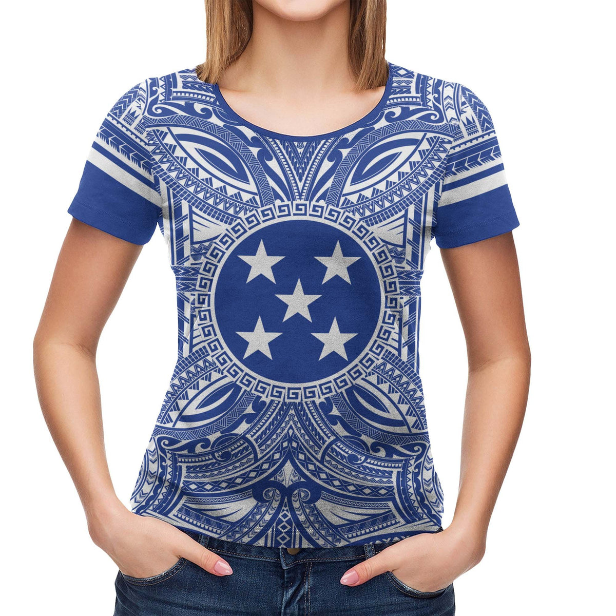 Gambier Islands T Shirt National Coat of Arms Polynesian Flag Color - Polynesian Pride