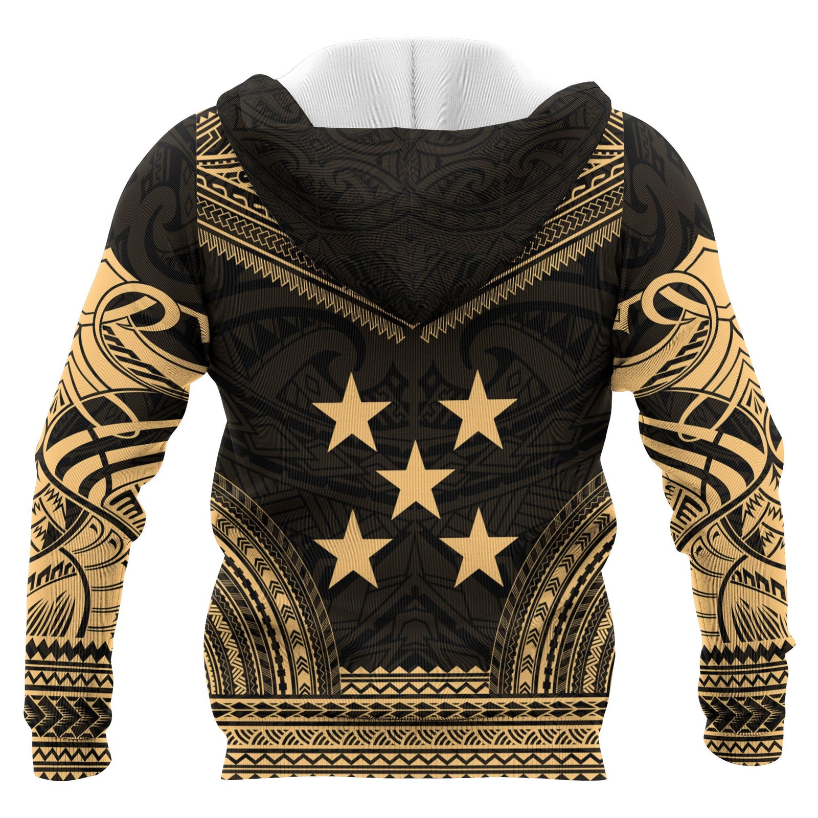 Gambier Islands Polynesian Chief Custom Hoodie Gold Version Unisex Gold - Polynesian Pride
