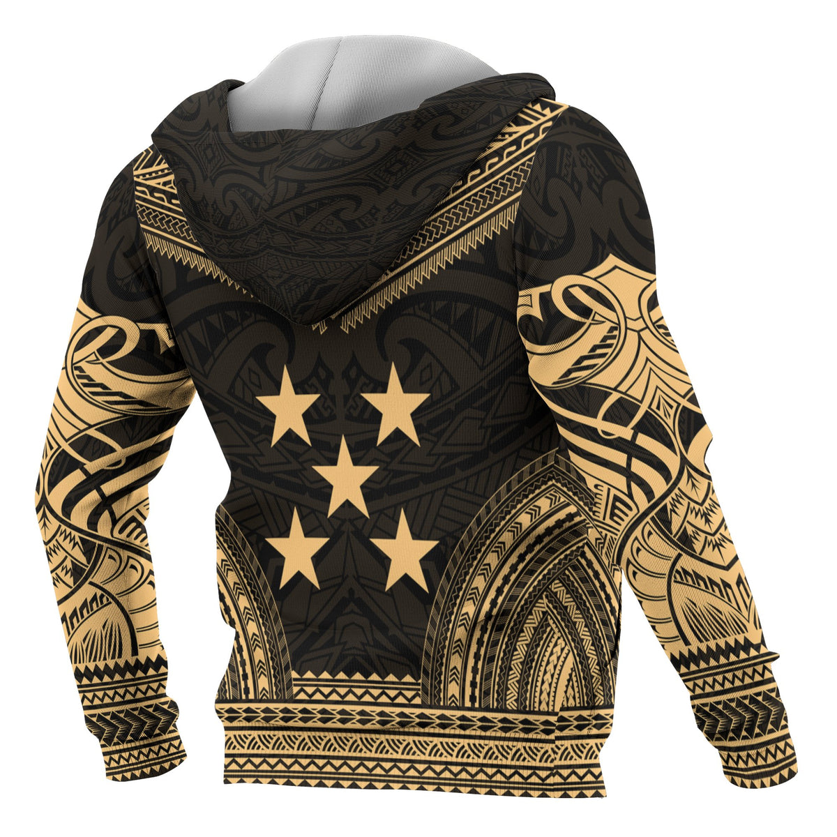 Gambier Islands Polynesian Chief Custom Hoodie Gold Version - Polynesian Pride
