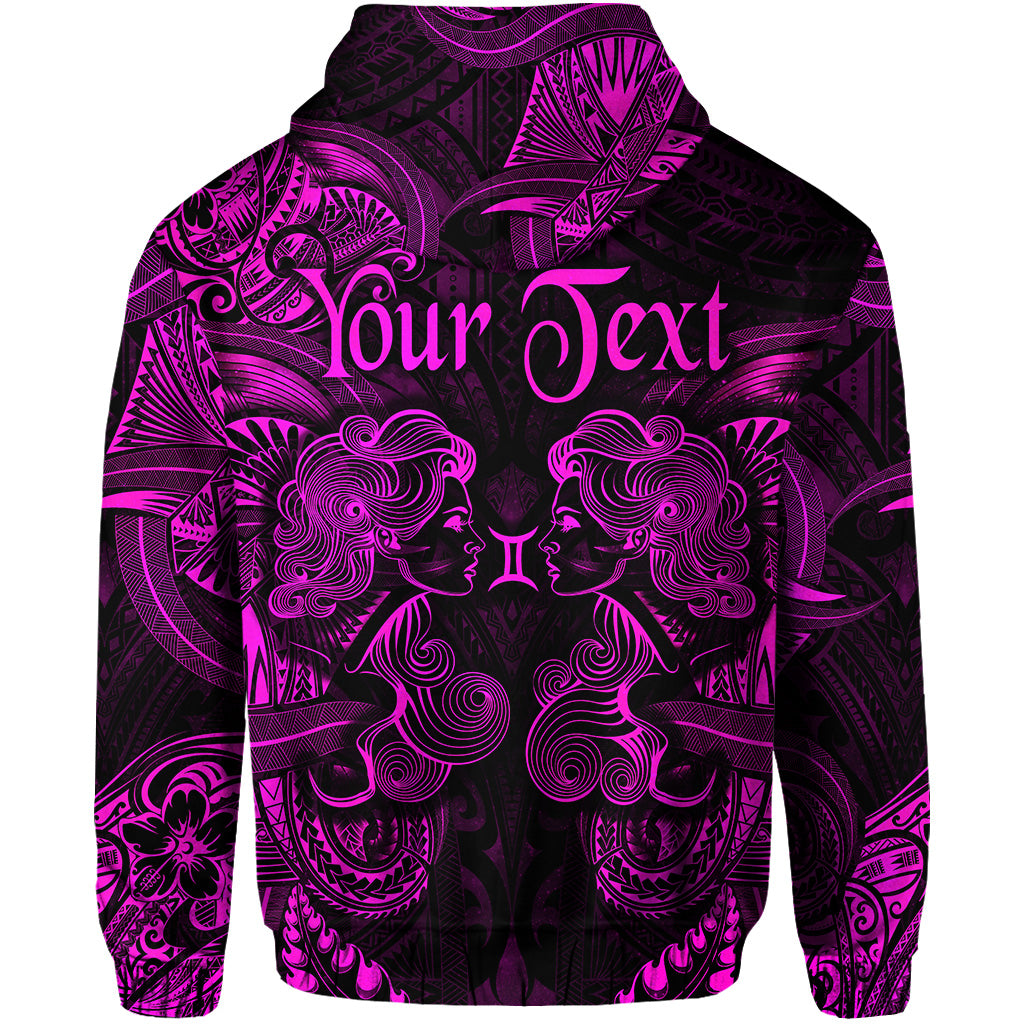 Custom Gemini Zodiac Polynesian Zip Hoodie Unique Style Pink LT8 - Polynesian Pride