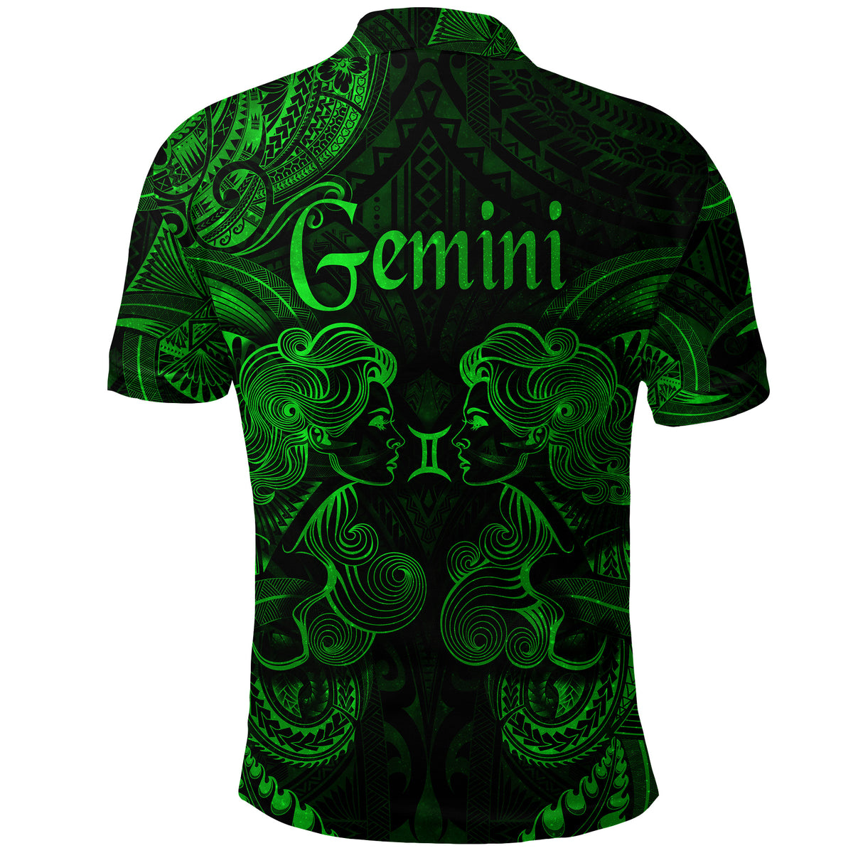 Gemini Zodiac Polynesian Polo Shirt Unique Style Green LT8 - Polynesian Pride