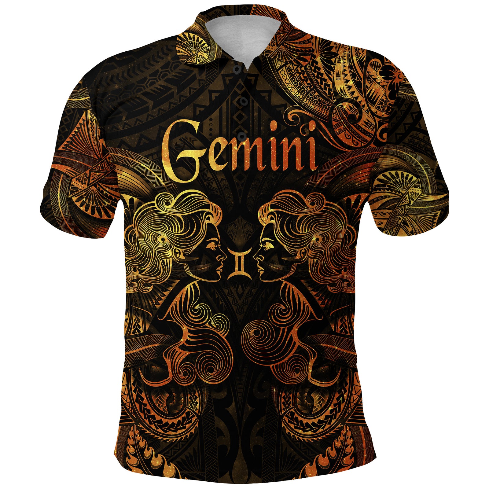 Gemini Zodiac Polynesian Polo Shirt Unique Style Gold LT8 - Polynesian Pride