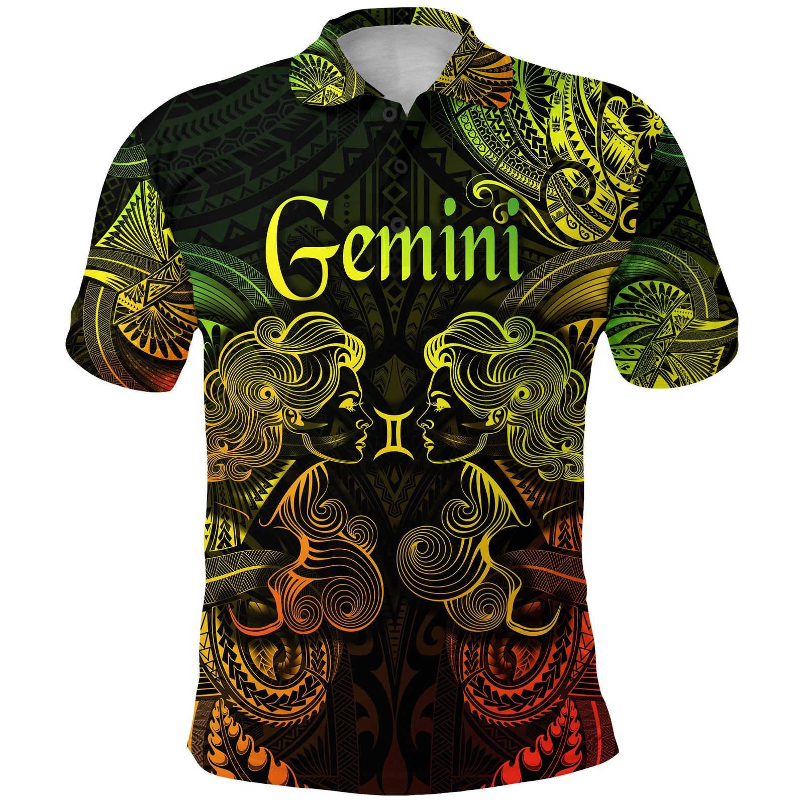 Gemini Zodiac Polynesian Polo Shirt Unique Style Reggae LT8 - Polynesian Pride