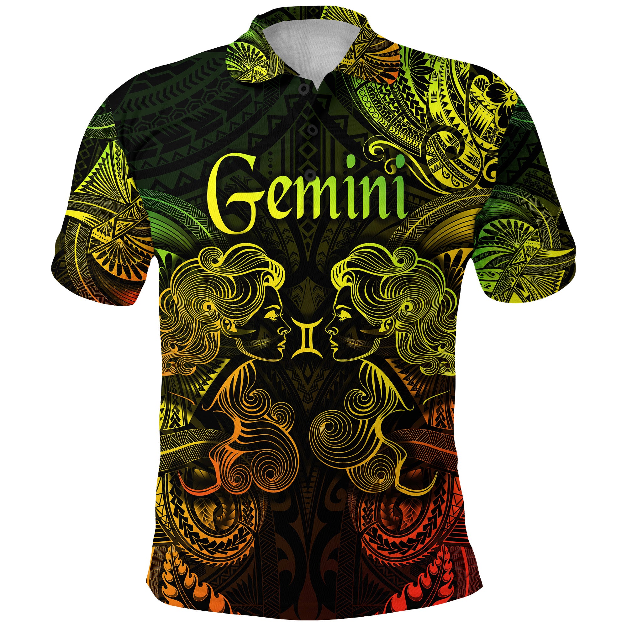 Gemini Zodiac Polynesian Polo Shirt Unique Style Reggae LT8 - Polynesian Pride