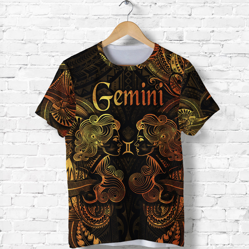 Gemini Zodiac Polynesian T Shirt Unique Style Gold LT8 - Polynesian Pride