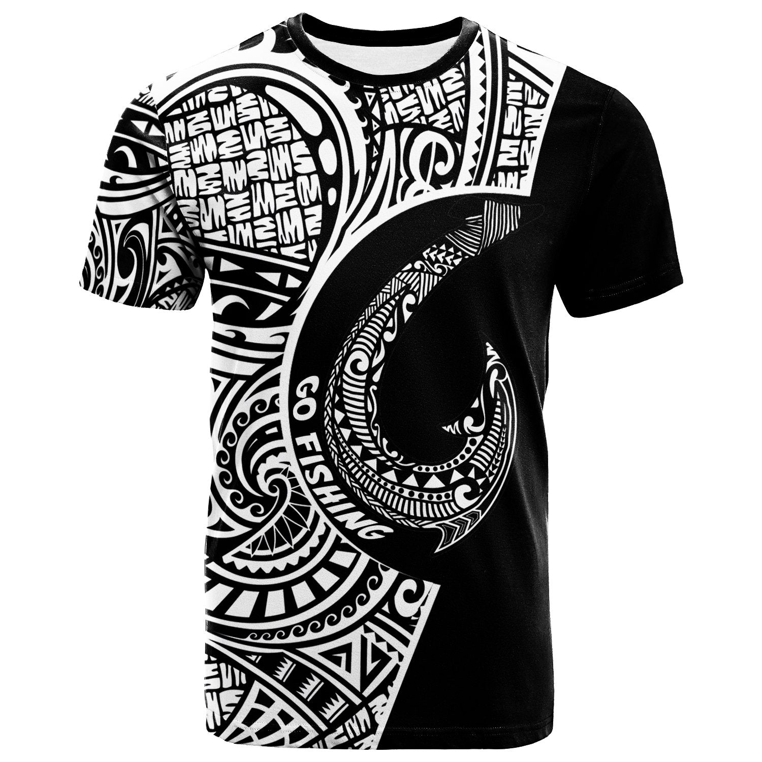 Kosrae T Shirt Kosrae Go Fishing Black Color Unisex Black - Polynesian Pride