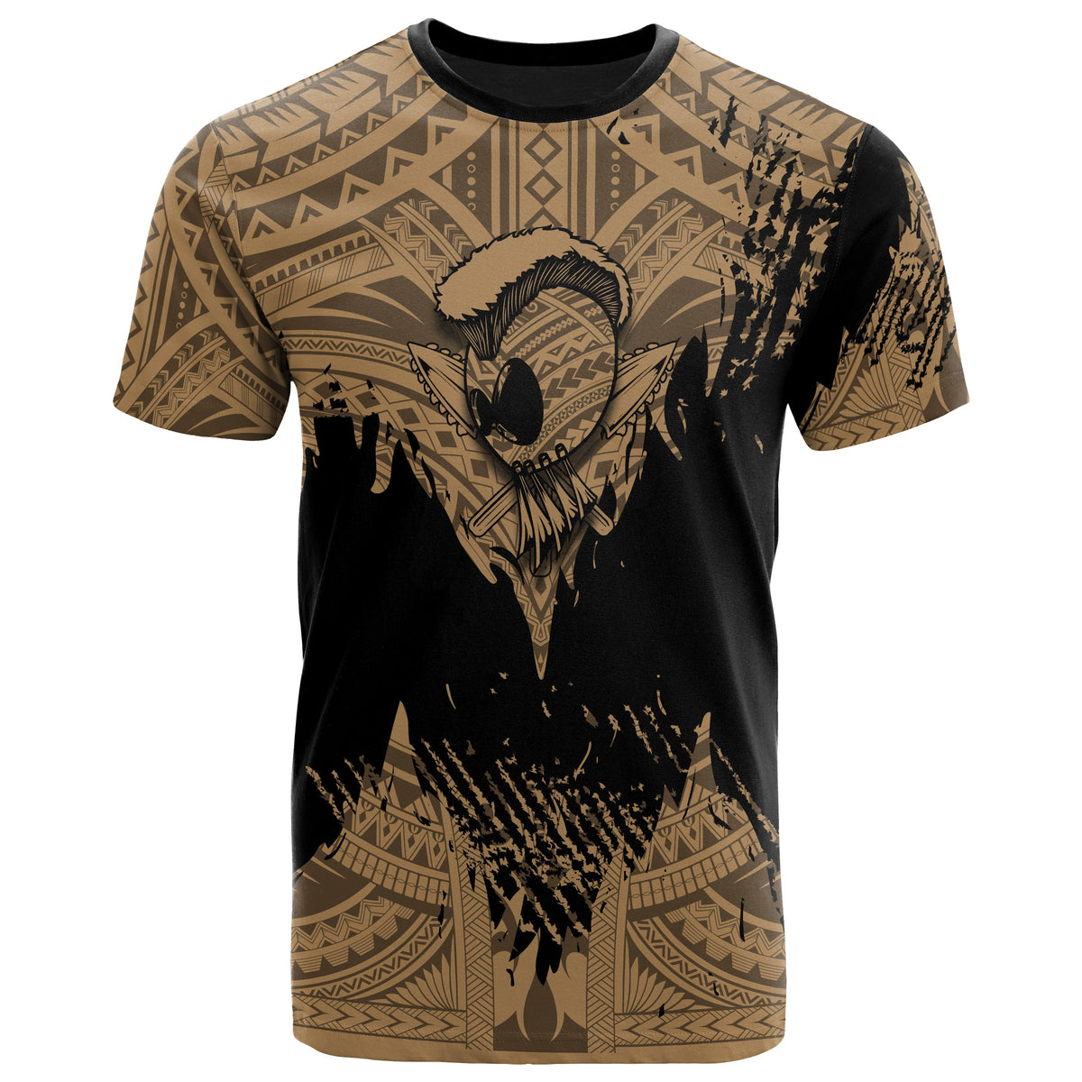 Hawaii Polynesian Warrior Ikaika T Shirt Benjamin Style Gold - Polynesian Pride