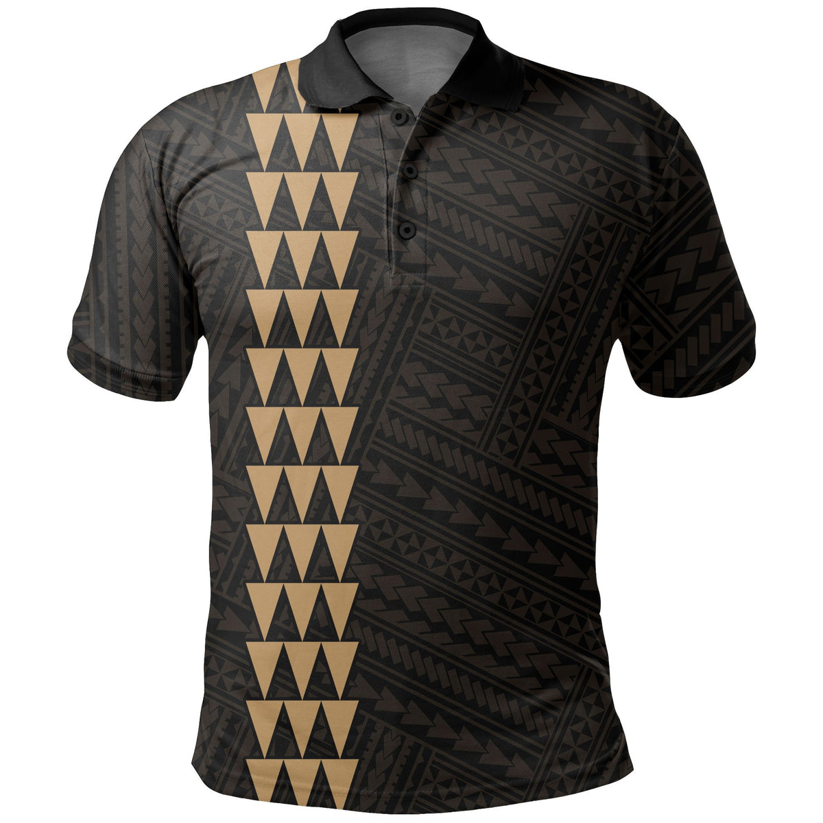 Hawaii Kanaka Map Polo Shirt Gold - Polynesian Pride
