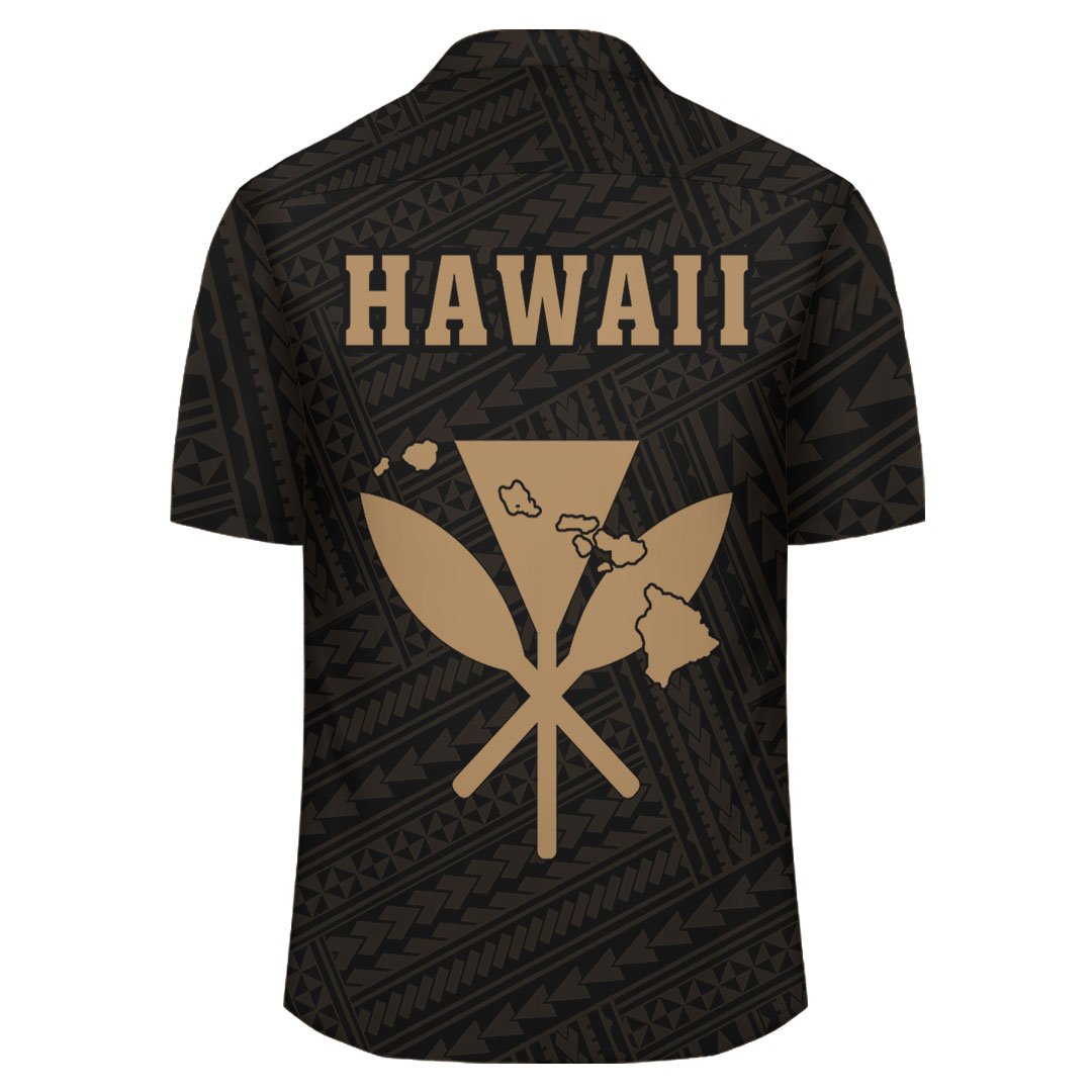 Kakau Polynesian Kanaka Map Hawaii Shirt - Gold - Polynesian Pride