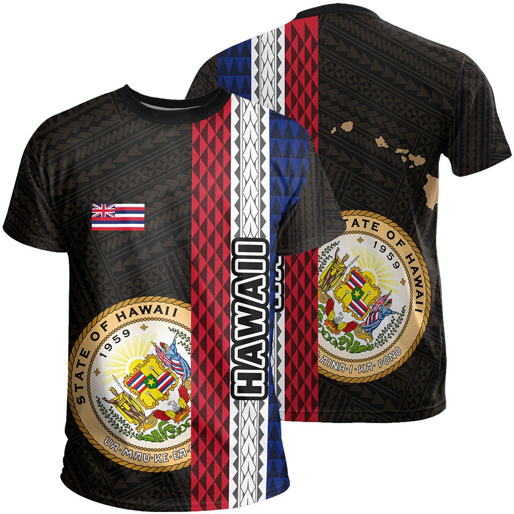 Hawaii Polynesian Seal of Hawaii T Shirt Hawaii Culture Gold Unisex Gold - Polynesian Pride
