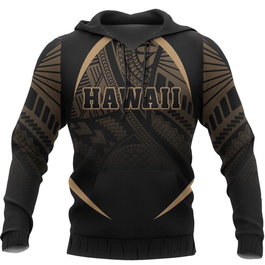 Hawaii Polynesian Hoodie Gold The Face Style - Polynesian Pride