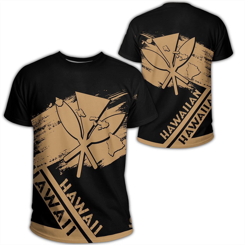 Hawaiian Map Kanaka Identifier T Shirt Brusch Style - Polynesian Pride