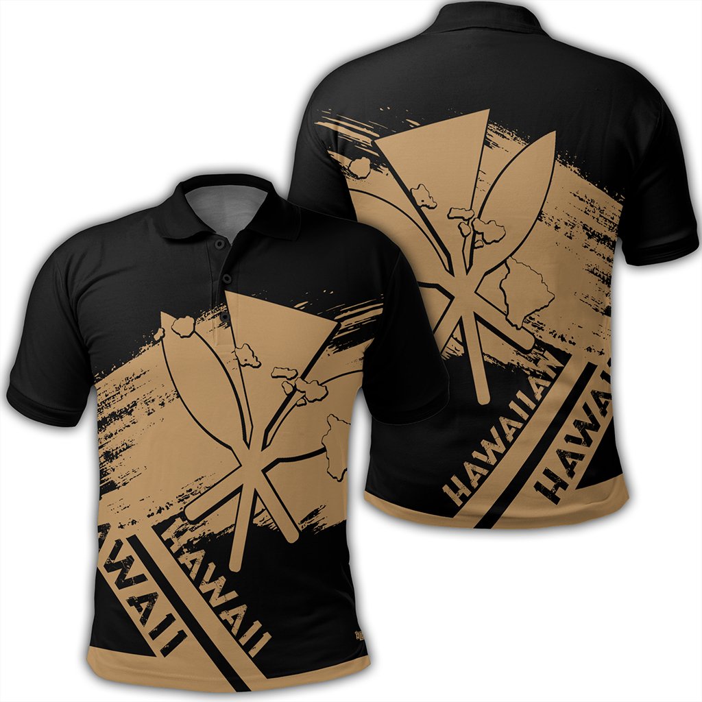 Hawaiian Map Kanaka Identifier Polo Shirt Brusch Style - Polynesian Pride