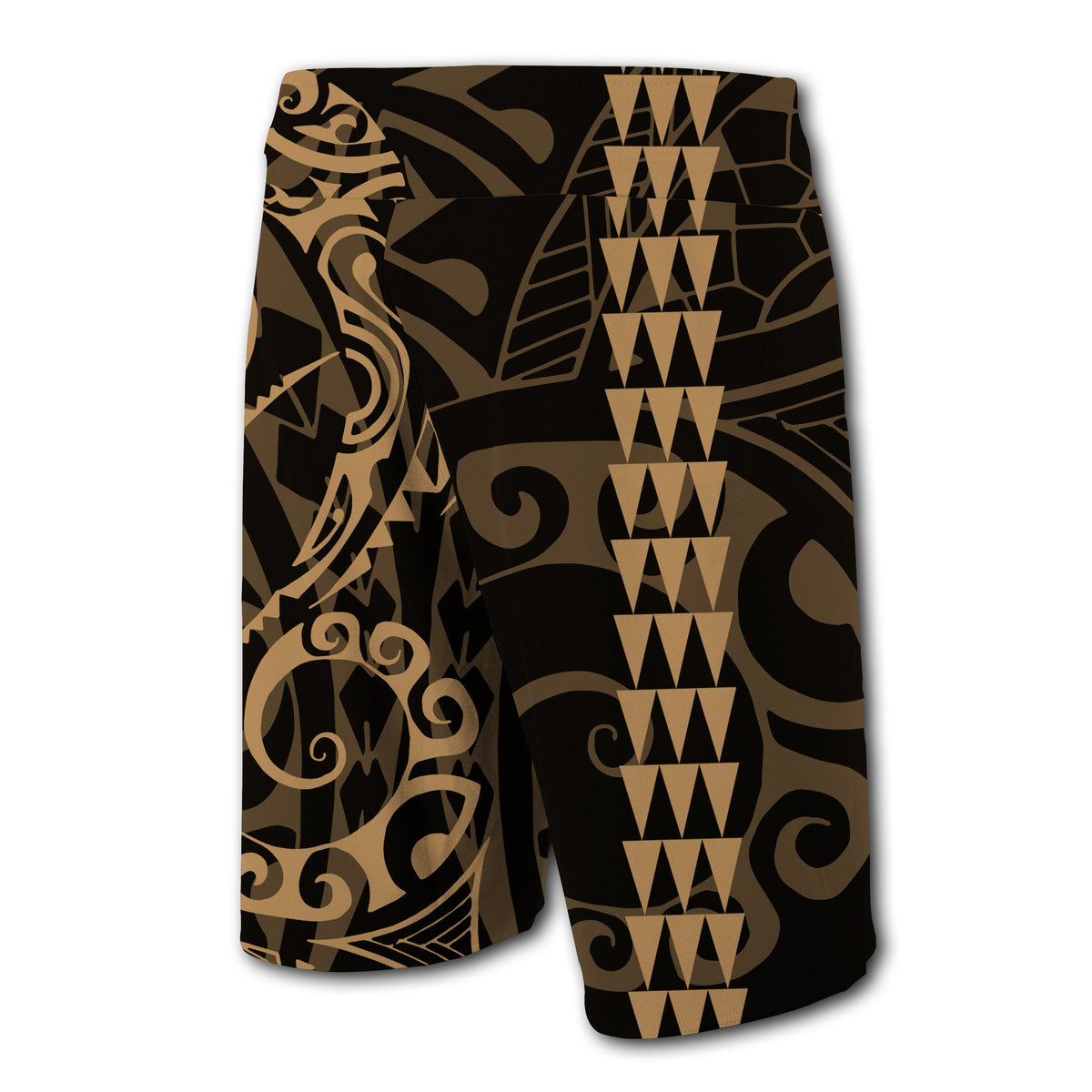 Hawaii Kakau Polynesian Kanaka Board Shorts - Gold - Snapy Style - Polynesian Pride