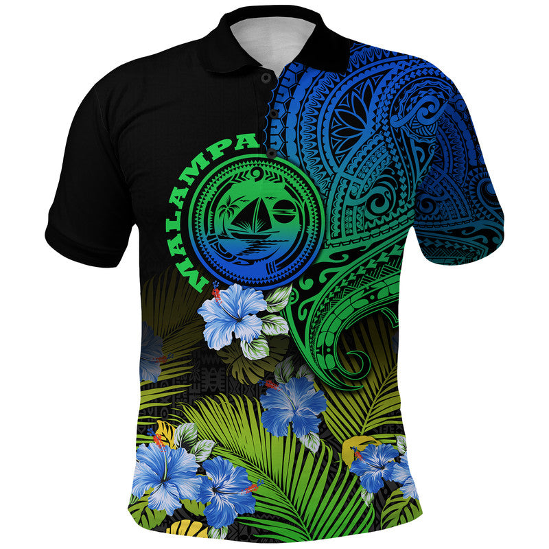 Vanuatu Malampa Province Polo Shirt Hibiscus Tribal Polynesian Tattoo Ver Gradient LT9 Gradient - Polynesian Pride