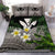 (Custom) Kanaka Maoli (Hawaiian) Quilt Bed Set, Polynesian Plumeria Banana Leaves Gray Personal Signature - Polynesian Pride