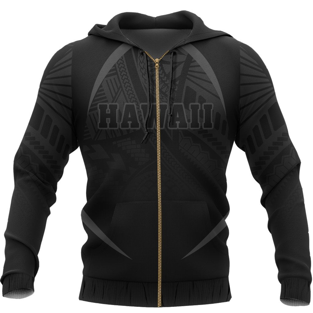 Hawaii Polynesian Zipper Hoodie Gray The Face Style - Polynesian Pride