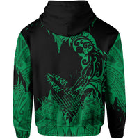 Hawaii Polynesian Hoodie Warrior Ikaika Benjamin Style Green - Polynesian Pride