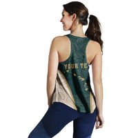 (Custom) Hawaii Kanaka Map Women's Racerback Tank Special Edition - James Style - Green - Polynesian Pride