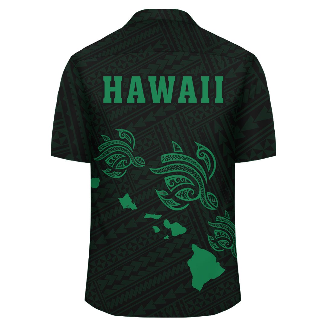 Kakau Polynesian Three Turtles Map Hawaii Shirt - Green - Polynesian Pride