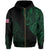 Personalized Hawaii Map Polynesian Warrior Ikaika Hoodie Zip William Style Green - Polynesian Pride