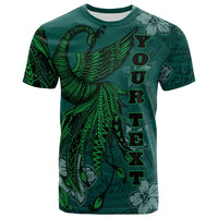 Tahiti Custom T Shirt Polynesian Phoenix Bird, Fairytales Bird Green Unisex Green - Polynesian Pride