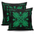 Hawaiian Quilt Maui Plant And Hibiscus Pattern Pillow Covers - Green Black - AH - Polynesian Pride