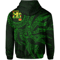 Hawaii Hoodie Zip Polynesian Kanaka Map Hawaiian Hoodie Zip Green Kanaka TT Style - Polynesian Pride
