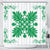 Hawaiian Quilt Maui Plant And Hibiscus Shower Curtain - Green White - AH 177 x 172 (cm) Green - Polynesian Pride