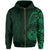 Hawaii Polynesian Zipper Hoodie Green Emboss Style - Polynesian Pride