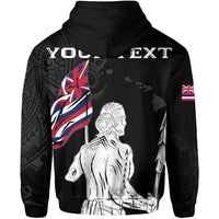 Personalized Hawaii Map Polynesian Warrior Ikaika Hoodie William Style Grey - Polynesian Pride