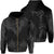 Hawaii Polynesian Hoodie Zip Warrior Ikaika Benjamin Style Grey Unisex Black - Polynesian Pride