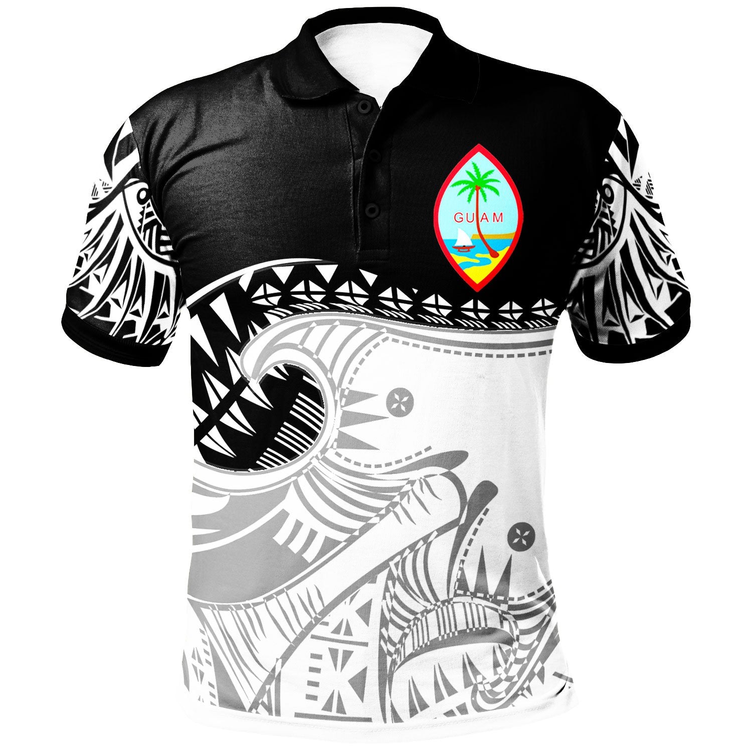 Guam Custom Polo Shirt Dynamic Sport Style Unisex black - Polynesian Pride