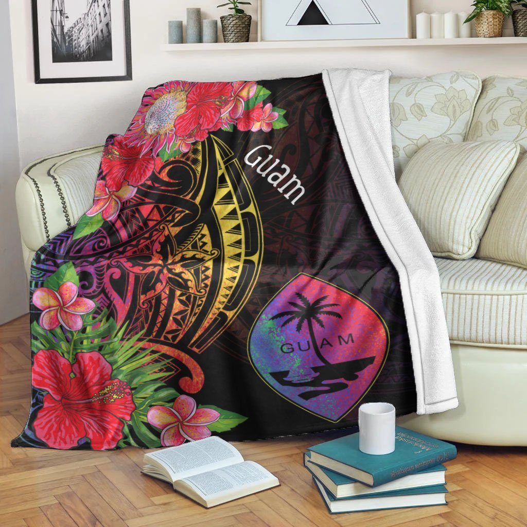 Guam Premium Blanket - Tropical Hippie Style White - Polynesian Pride