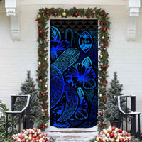 Guam Door Cover Turtle Hibiscus Blue - Polynesian Pride