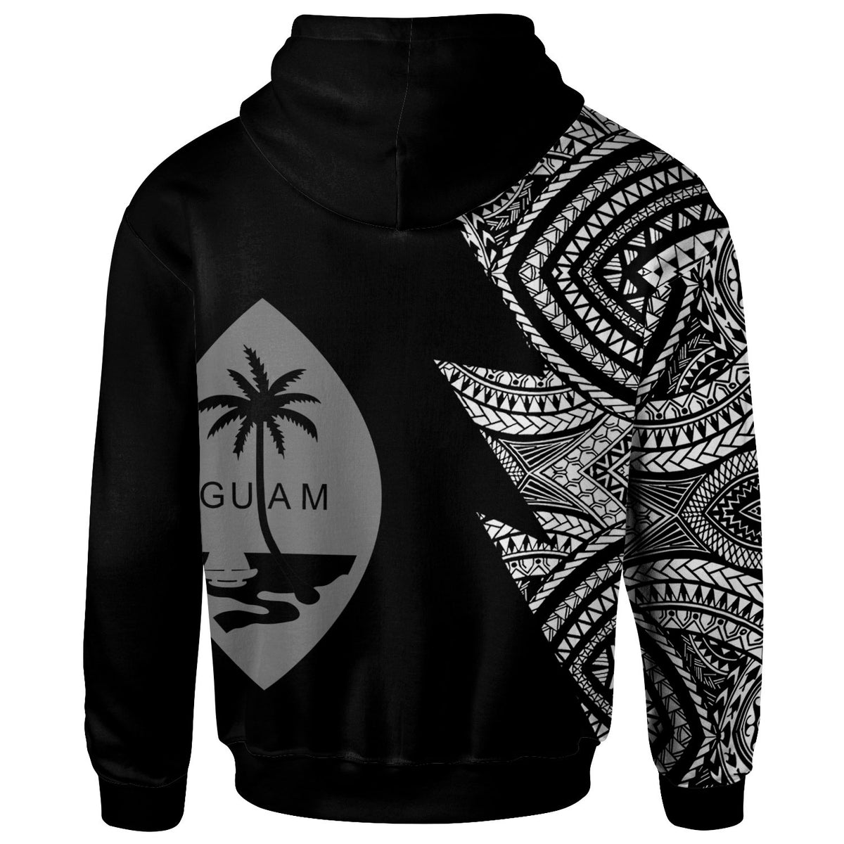 Guam Custom Personalized Hoodie Flash Style White - Polynesian Pride