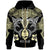 Guam Zip up Hoodie Pacific Maori Pattern Sharks Unisex Black - Polynesian Pride