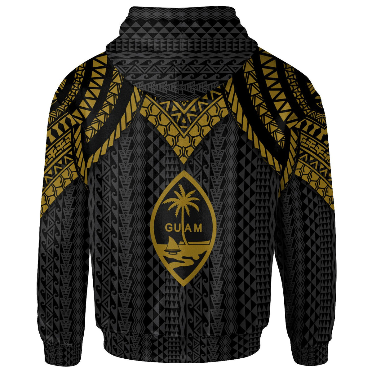 Guam Hoodie Polynesian Armor Style Gold - Polynesian Pride
