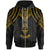 Guam Zip up Hoodie Polynesian Armor Style Gold Unisex Gold - Polynesian Pride