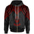Guam Zip up Hoodie Polynesian Armor Style Red Unisex Red - Polynesian Pride