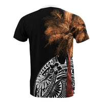 Guam T Shirt Guahan Palm Tree Polynesian Pattern Black - Polynesian Pride
