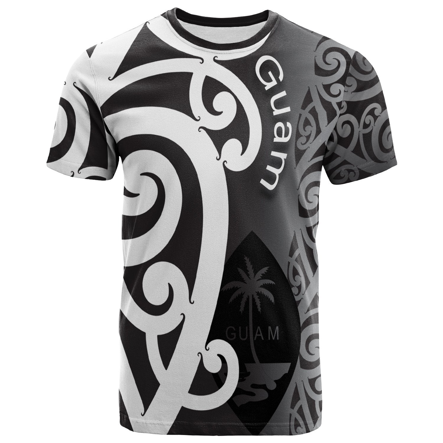 Guam T Shirt Micronesian Maori Pattern Style White Unisex White - Polynesian Pride