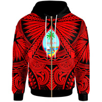 Guam Zip Hoodie Classic Vignette Style Unisex Red - Polynesian Pride