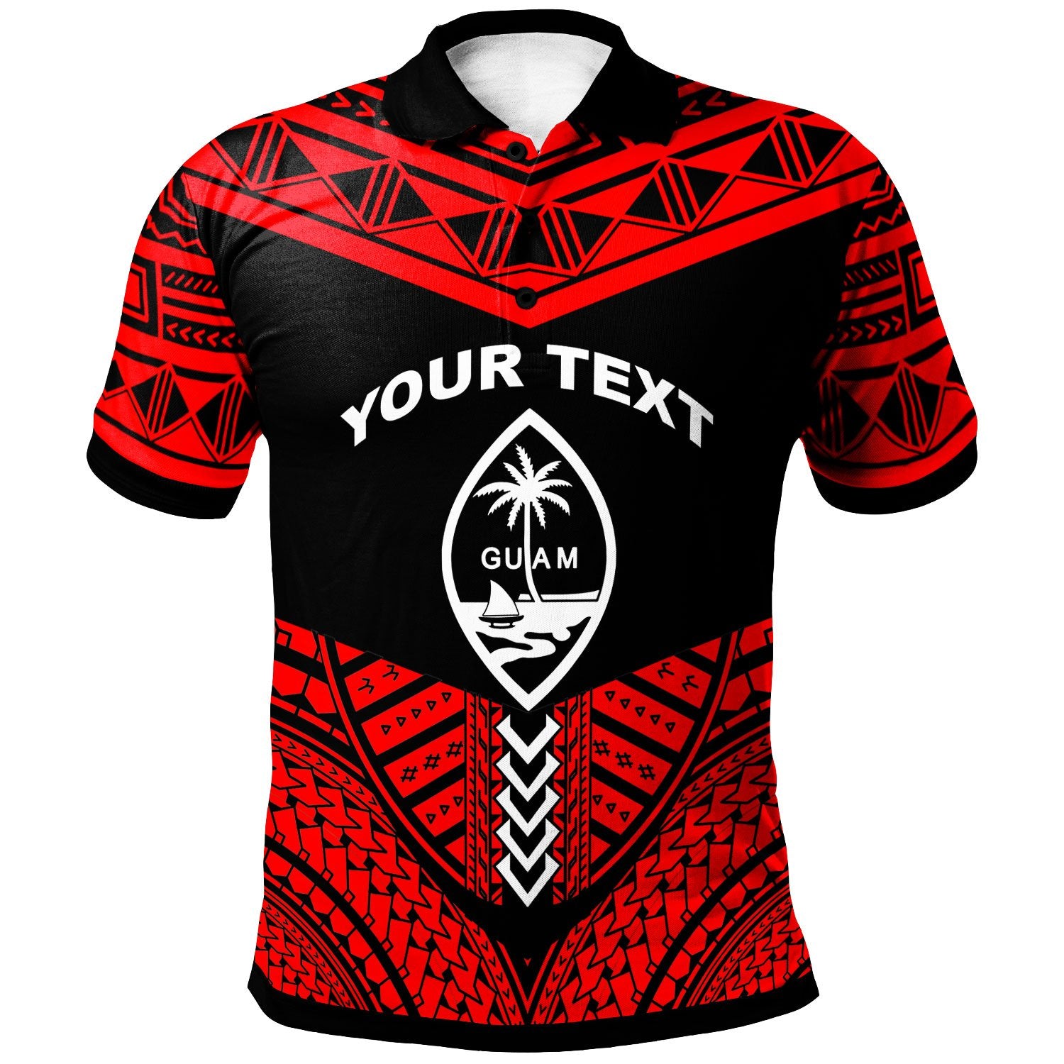 Guam Custom Polo Shirt Tribal Pattern Cool Style Red Color Unisex Red - Polynesian Pride
